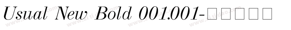Usual New Bold 001.001字体转换